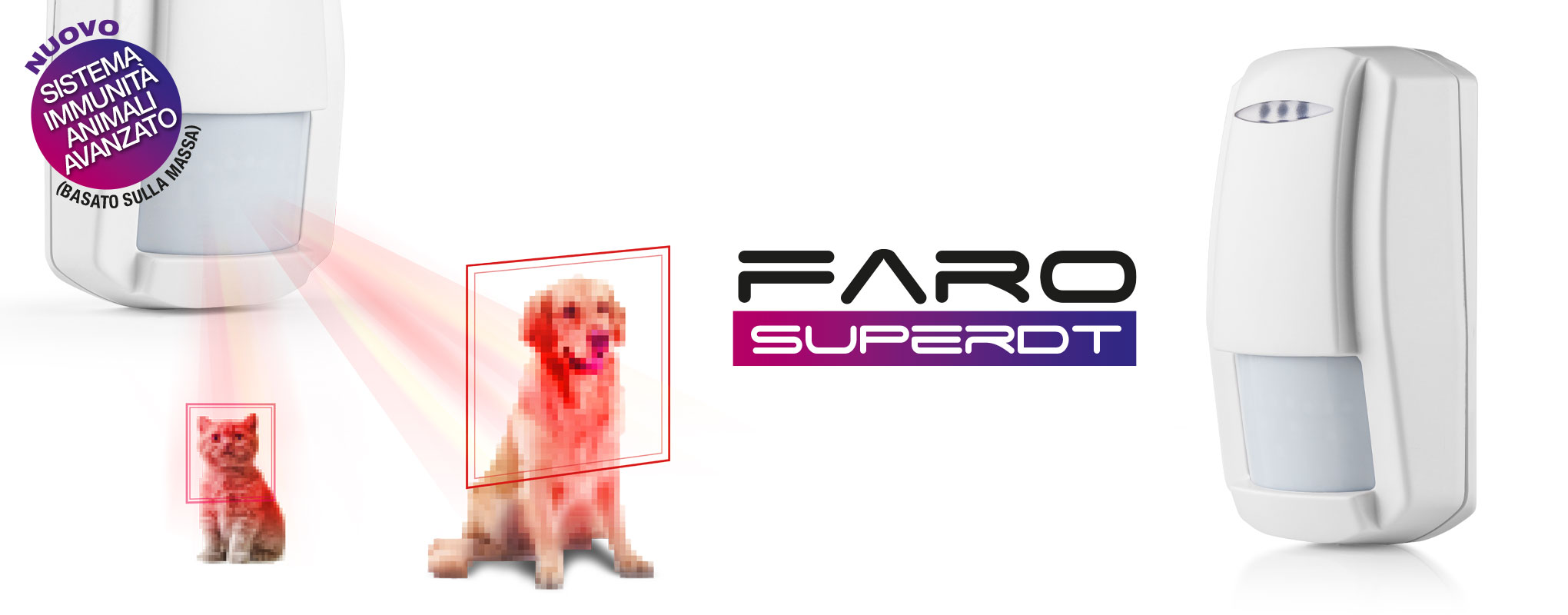 Faro SUPER DT | Rilevatore a doppia tecnologia con immunità agli animali